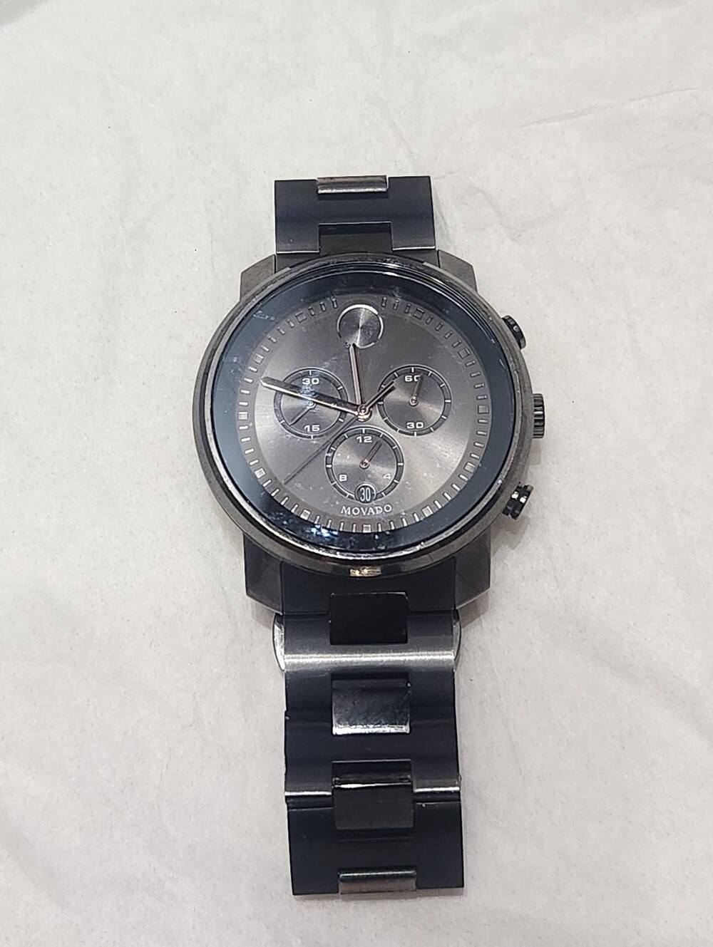 Movado BOLD Metals Chronograph Watch with Printed Index Dial Grey Men's 3600486